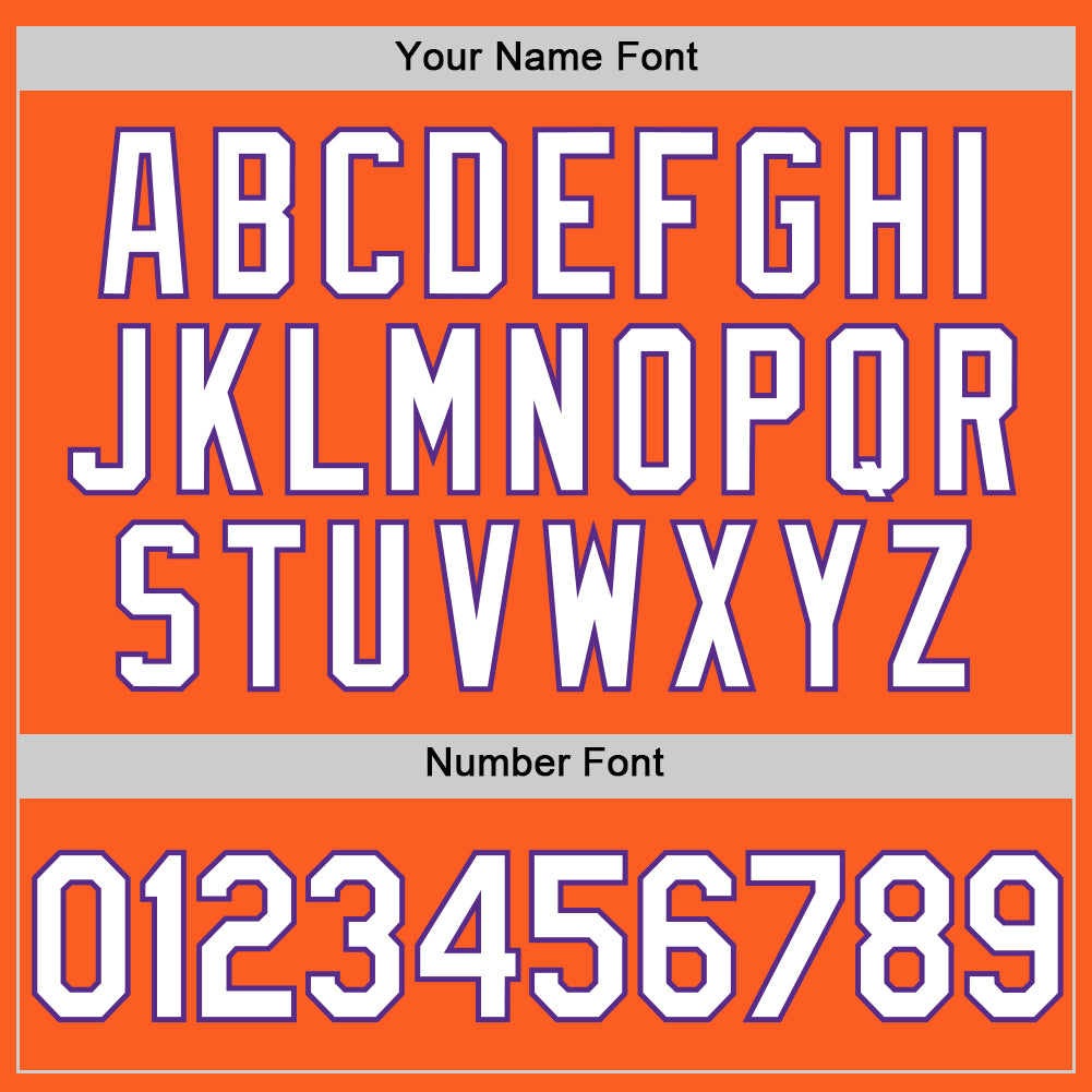 Custom Orange White-Purple Authentic Throwback Baseball Jersey