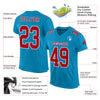 Custom Panther Blue Red-White Mesh Authentic Football Jersey