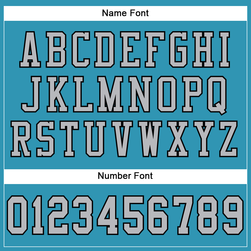 Custom Panther Blue Gray-Black Mesh Authentic Football Jersey