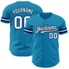 Custom Panther Blue White-Navy Authentic Baseball Jersey