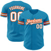 Custom Panther Blue White-Orange Authentic Baseball Jersey