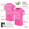 Custom Pink Pink-White Mesh Authentic Football Jersey
