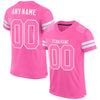 Custom Pink Pink-White Mesh Authentic Football Jersey