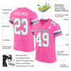 Custom Pink White-Kelly Green Mesh Authentic Football Jersey