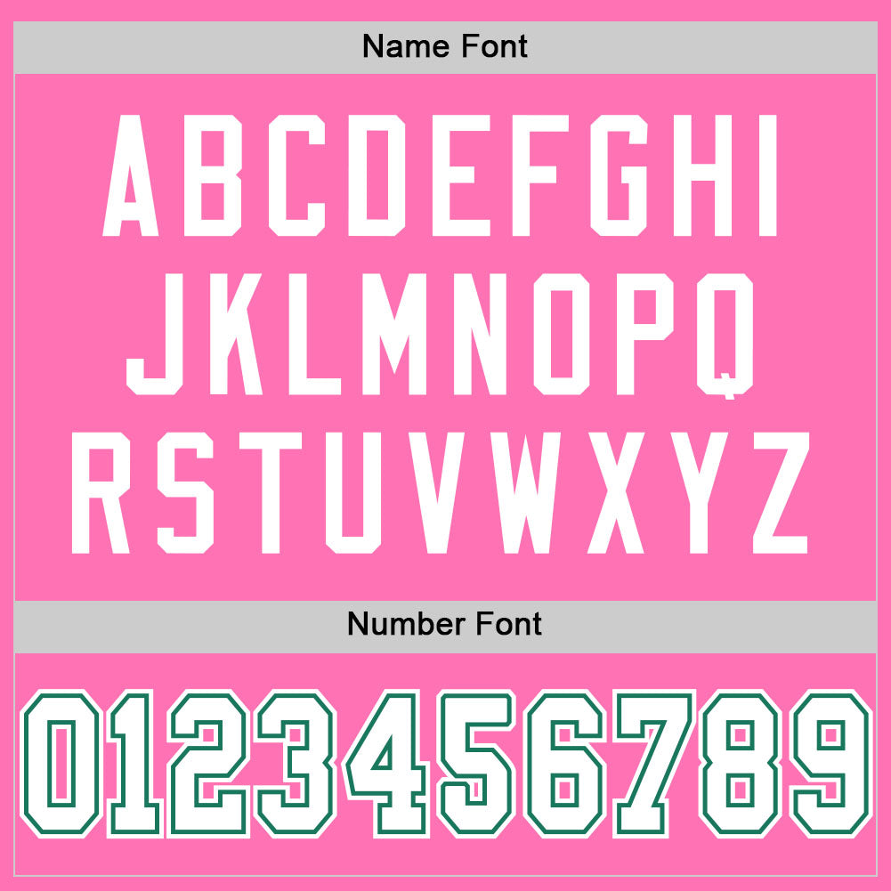 Custom Pink White-Kelly Green Mesh Authentic Football Jersey