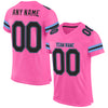 Custom Pink Black-Light Blue Mesh Authentic Football Jersey