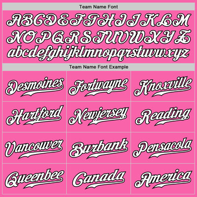 Custom Pink White Pinstripe White-Black Authentic Baseball Jersey