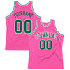 Custom Pink Kelly Green-White Authentic Throwback Basketball Jersey