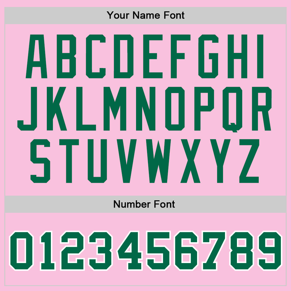 Custom Light Pink Kelly Green-White Authentic Throwback Basketball Jersey