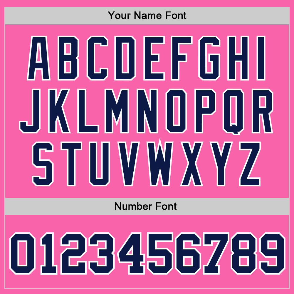 Custom Pink Navy-White Authentic Baseball Jersey