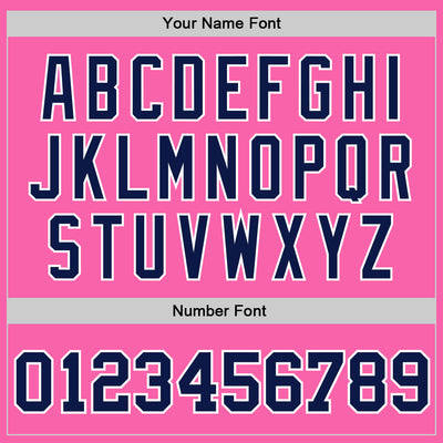 Custom Pink Navy-White Authentic Baseball Jersey