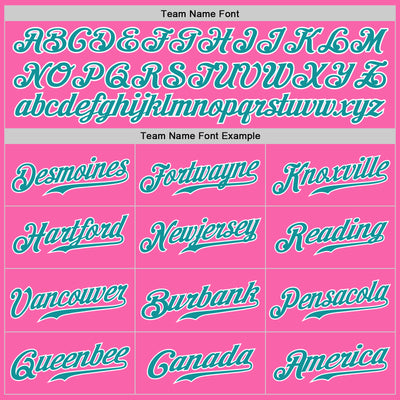 Custom Pink Teal-White Authentic Baseball Jersey