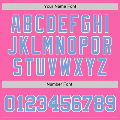 Custom Pink Light Blue-White Authentic Baseball Jersey