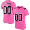 Custom Pink Black-White Mesh Authentic Football Jersey