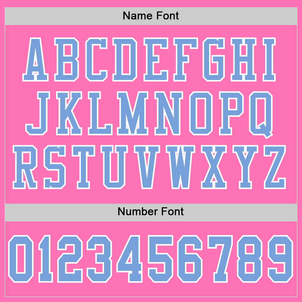 Custom Pink Light Blue-White Mesh Authentic Football Jersey