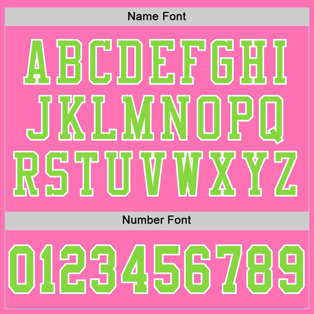 Custom Pink Neon Green-White Mesh Authentic Football Jersey