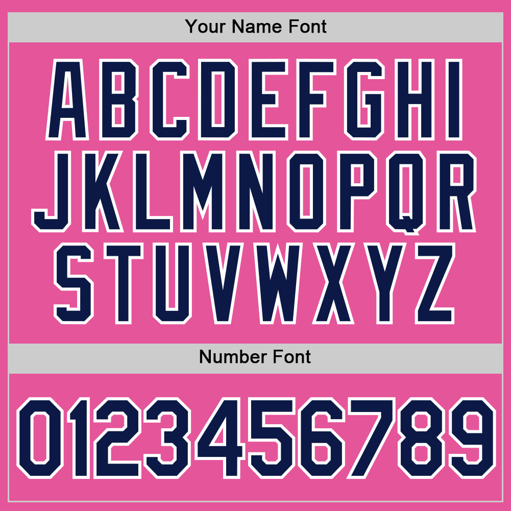 Custom Pink Navy-White Performance T-Shirt