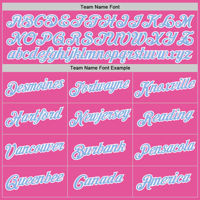 Custom Pink Light Blue-White Performance T-Shirt