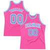 Custom Pink Light Blue-White Authentic Throwback Basketball Jersey