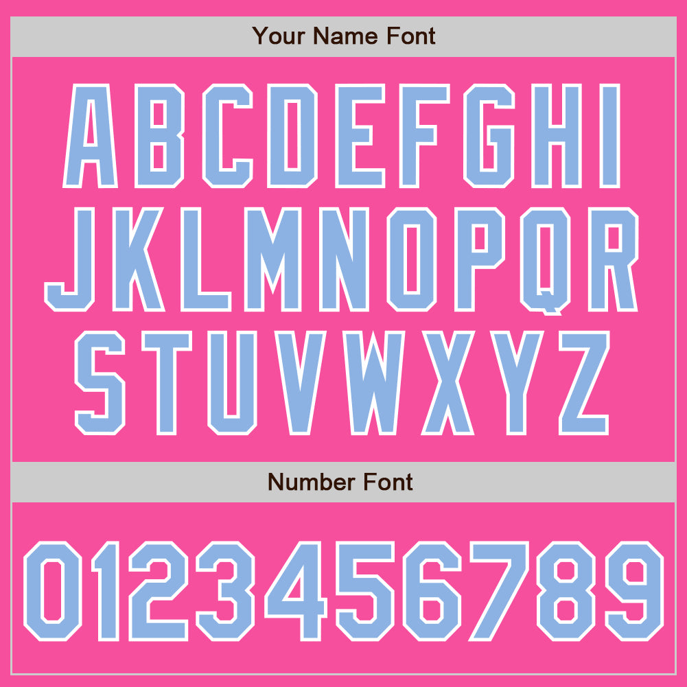 Custom Pink Light Blue-White Authentic Baseball Jersey