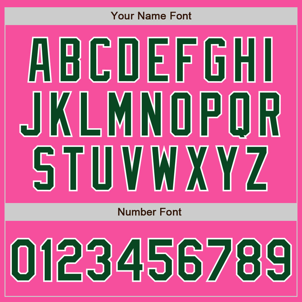 Custom Pink Green-White Authentic Baseball Jersey