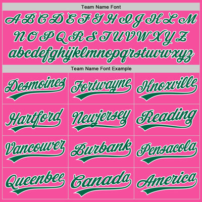Custom Pink Kelly Green-White Authentic Baseball Jersey