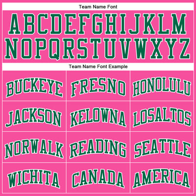 Custom Pink White Pinstripe Kelly Green-White Authentic Basketball Jersey