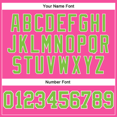 Custom Pink White Pinstripe Neon Green-White Authentic Basketball Jersey