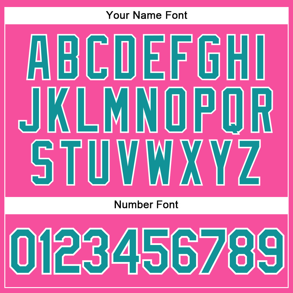 Custom Pink White Pinstripe Teal Authentic Baseball Jersey