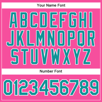 Custom Pink White Pinstripe Teal Authentic Baseball Jersey