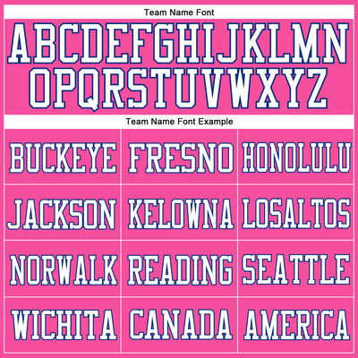 Custom Pink White-Royal Mesh Authentic Football Jersey