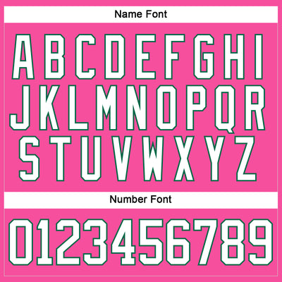 Custom Pink White-Kelly Green Hockey Lace Neck Jersey
