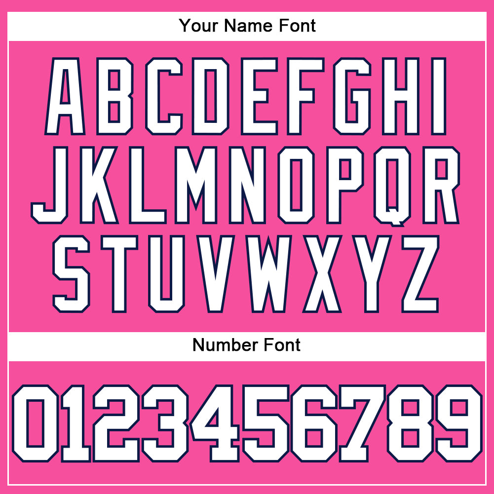 Custom Pink White-Navy Authentic Baseball Jersey