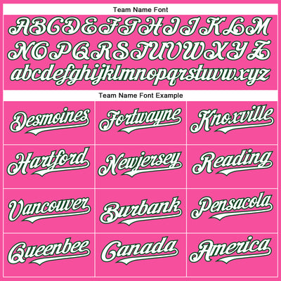 Custom Pink White-Green Authentic Baseball Jersey