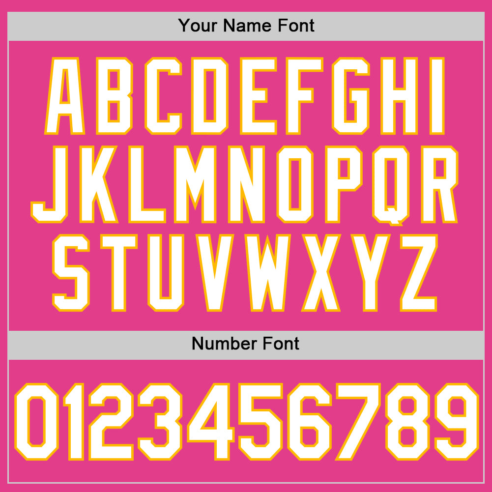 Custom Pink White-Gold Authentic Throwback Baseball Jersey