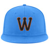 Custom Powder Blue Black-Orange Stitched Adjustable Snapback Hat