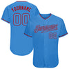 Custom Powder Blue Powder Blue-Red Authentic Baseball Jersey