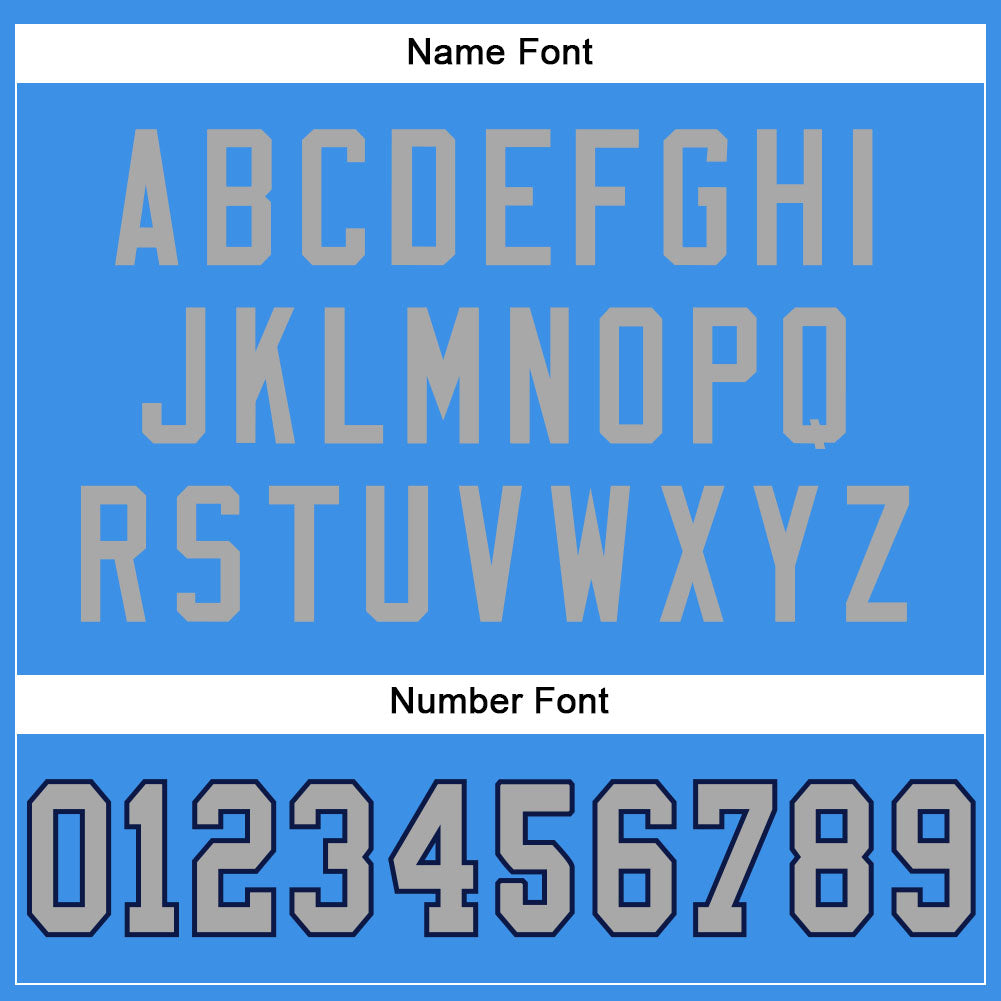 Custom Powder Blue Gray-Navy Mesh Authentic Football Jersey