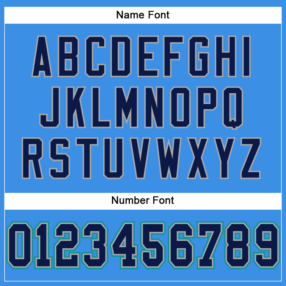 Custom Powder Blue Navy-Aqua Mesh Authentic Football Jersey