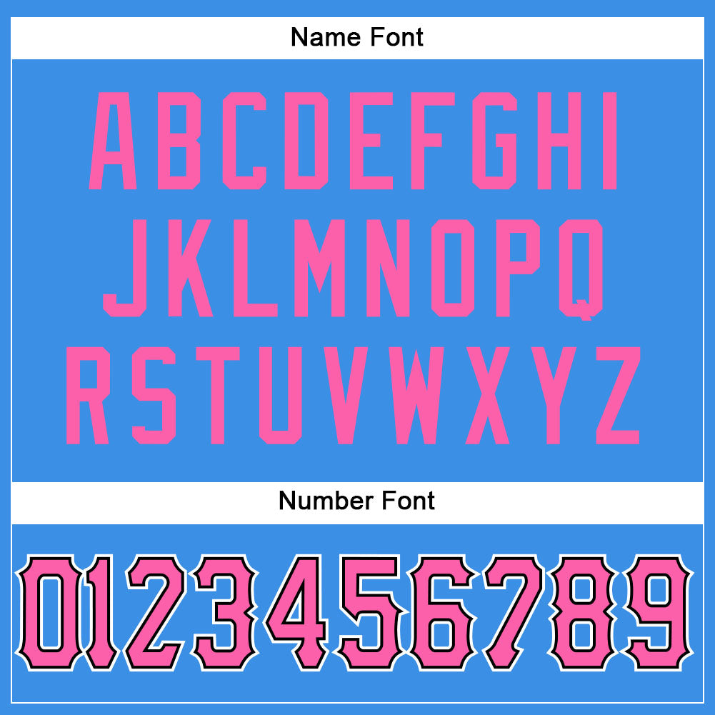 Custom Powder Blue Pink-Black Mesh Authentic Football Jersey