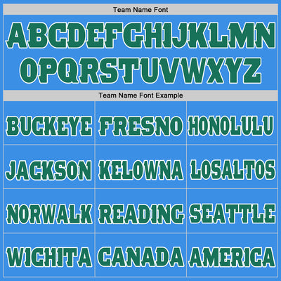 Custom Powder Blue Kelly Green-White Mesh Authentic Football Jersey