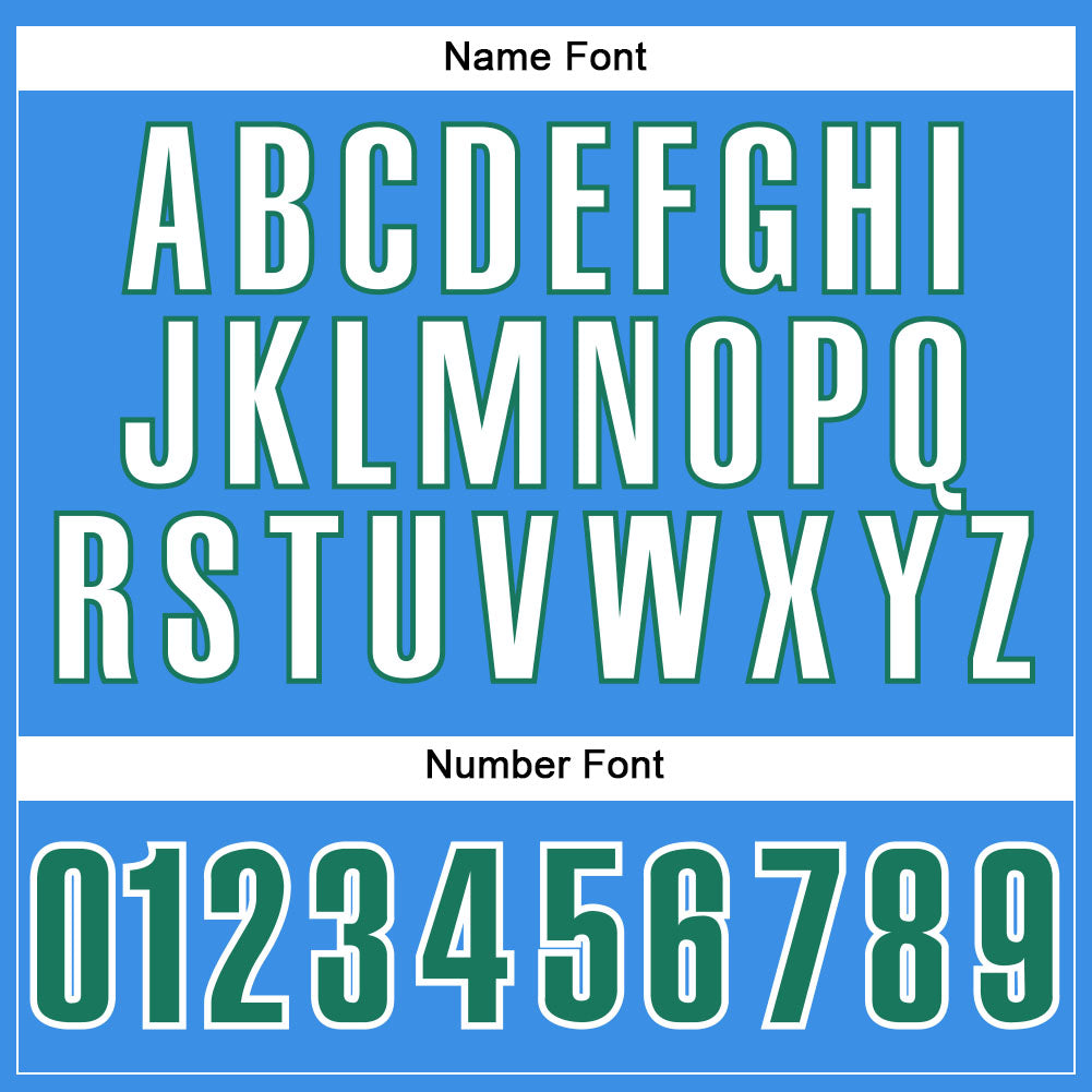 Custom Powder Blue Kelly Green-White Mesh Authentic Football Jersey