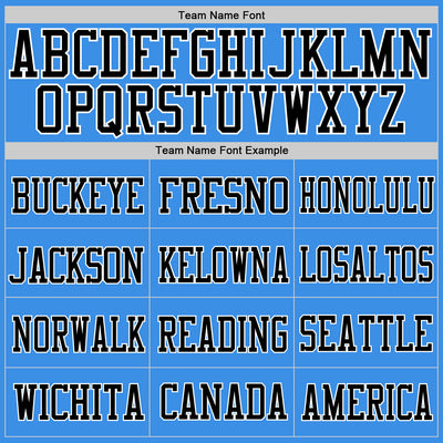 Custom Powder Blue Black-Orange Mesh Authentic Football Jersey