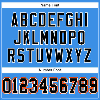 Custom Powder Blue Black-Orange Mesh Authentic Football Jersey