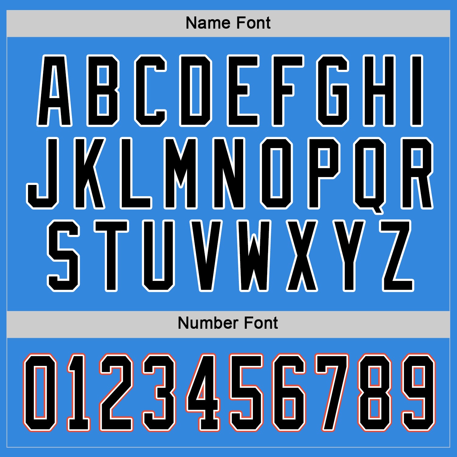 Custom Powder Blue Black-Orange Hockey Jersey