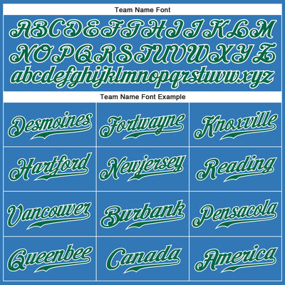 Custom Powder Blue Kelly Green-White Authentic Sleeveless Baseball Jersey