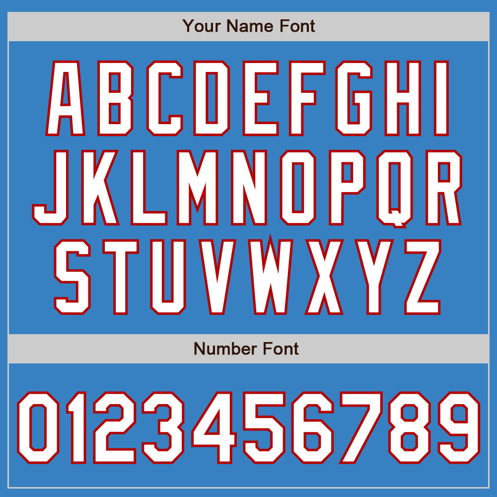 Custom Powder Blue White-Red Authentic Baseball Jersey