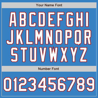 Custom Powder Blue White-Red Authentic Baseball Jersey