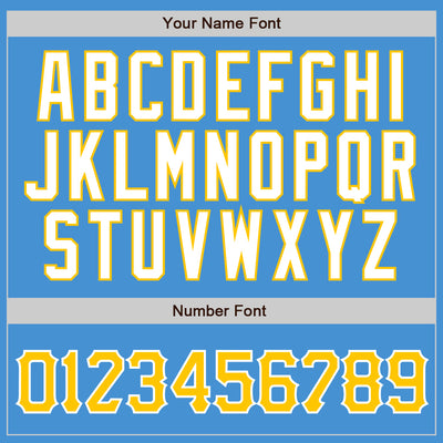 Custom Powder Blue White Pinstripe Gold-White Authentic Baseball Jersey