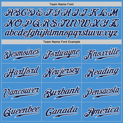 Custom Powder Blue White Pinstripe Navy-White Authentic Baseball Jersey